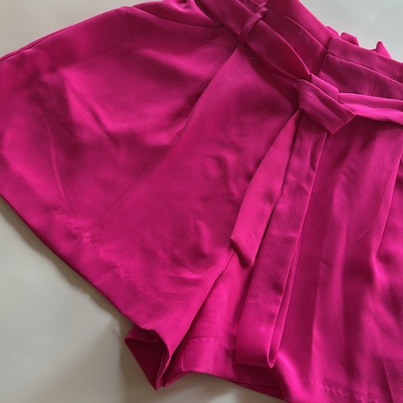 fab'rik High Waist Pink Shorts with Paper Bag Waist - Picture 7 of 9